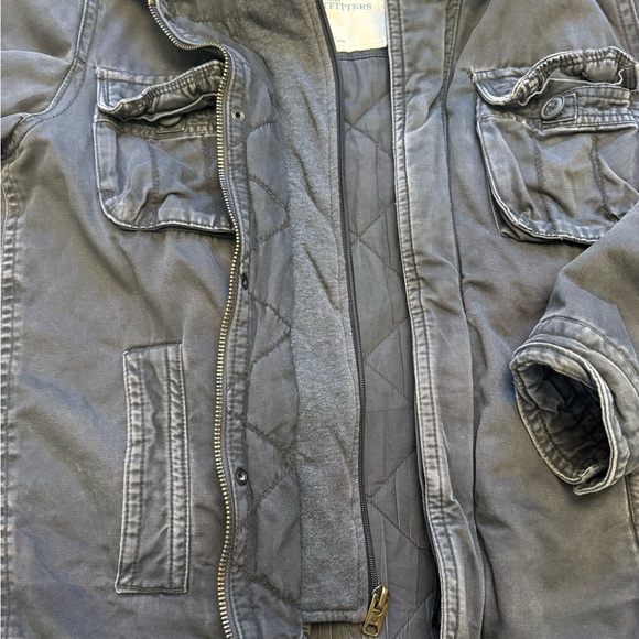 American Eagle Outfitters Dark Gray Hooded Utility Jacket Men’s Sz L - Picture 5 of 10